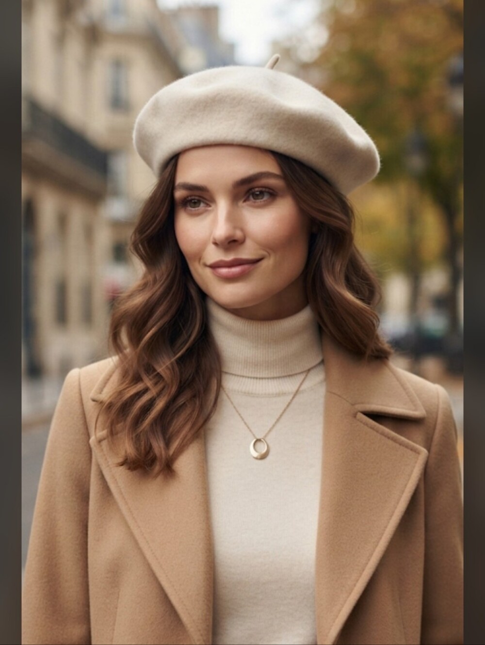 Chic Classic Cream/Ivory Wool Blend French Artist Beret Hat One Size NWOT
